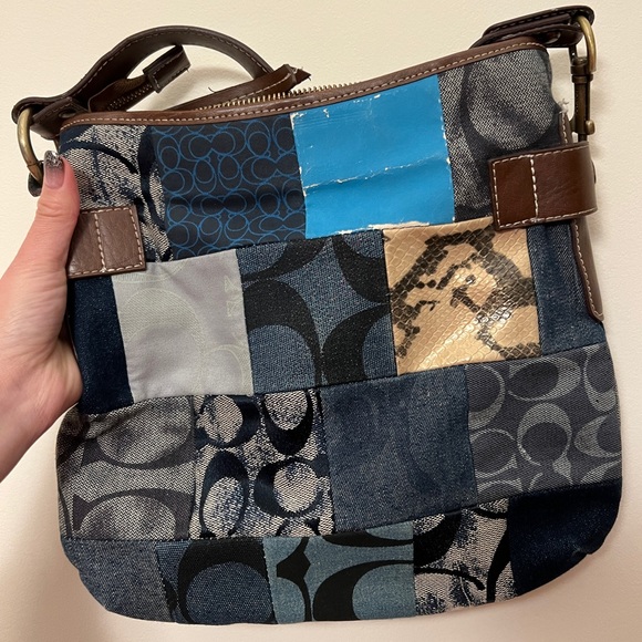 Coach denim patchwork shoulder bag - Picture 2 of 2